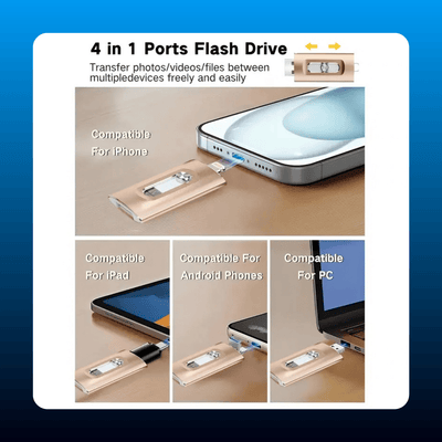 4-in-1 MFi Certified USB Flash Drive