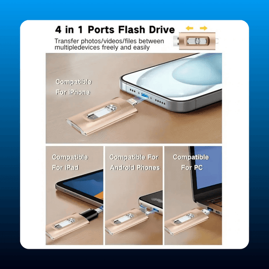 4-in-1 MFi Certified USB Flash Drive