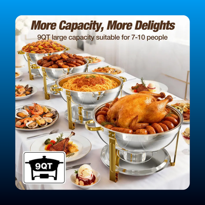 Gold Round Chafing Dish (9 Quart)