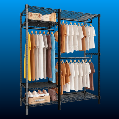 Heavy Duty Garment Rack with Shelves