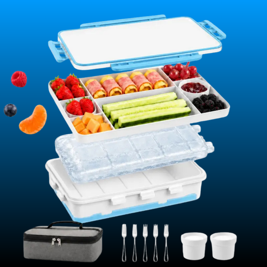 Chilled Portable Snackle Box Container with Reusable Ice Pack
