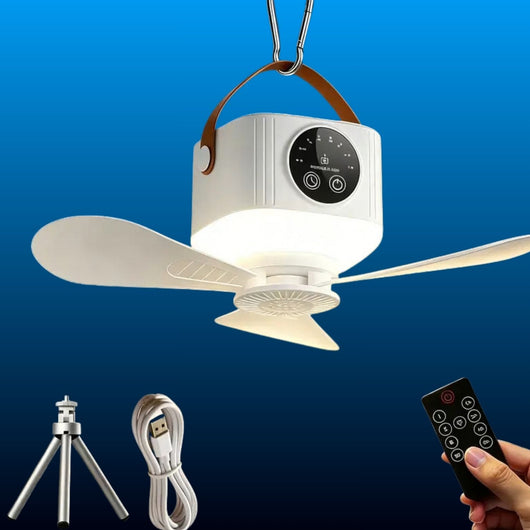 Rechargeable Hanging Tent Fan with Light