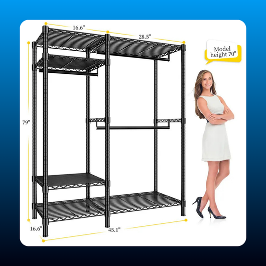 Heavy Duty Garment Rack with Shelves