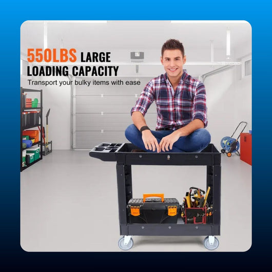 Heavy Duty Rolling Utility Cart with Handle