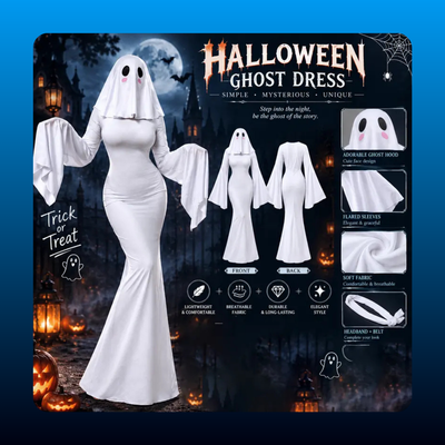 Hooded Ghost Gown Costume