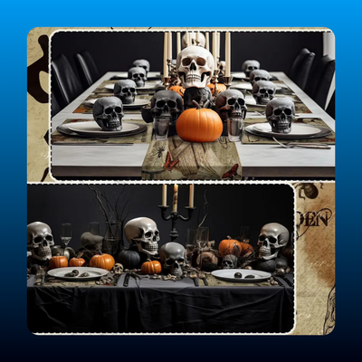 Halloween Table Runner and Placemat Set (7 Piece)