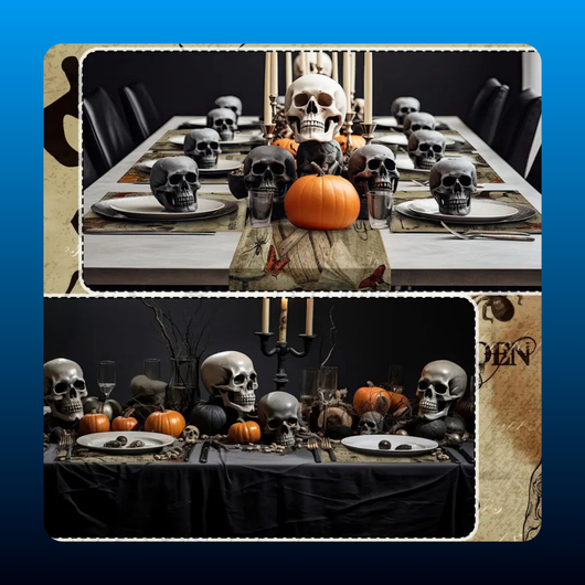Halloween Table Runner and Placemat Set (7 Piece)