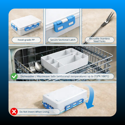 Chilled Portable Snackle Box Container with Reusable Ice Pack