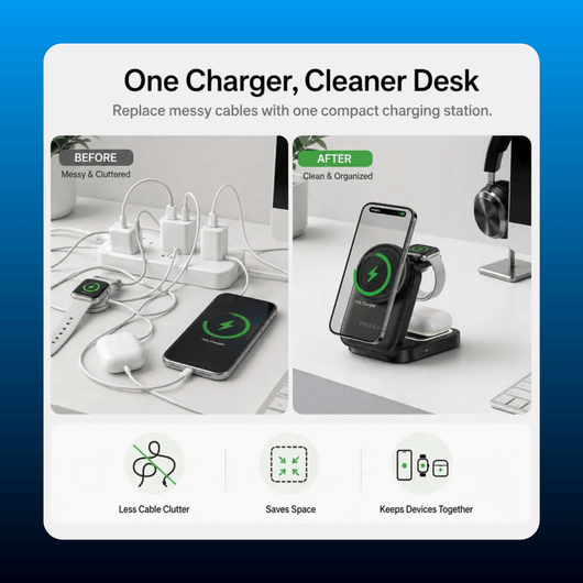 3-in-1 Foldable Magnetic Wireless Charger