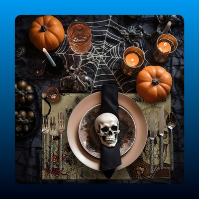 Halloween Table Runner and Placemat Set (7 Piece)