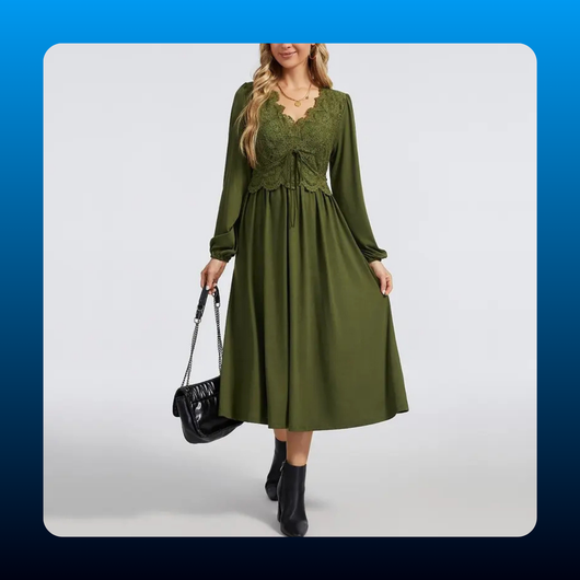 Boho Lace Midi Dress