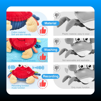 Musical Crab Plush Toy with  48 Songs & Repeat What You Say