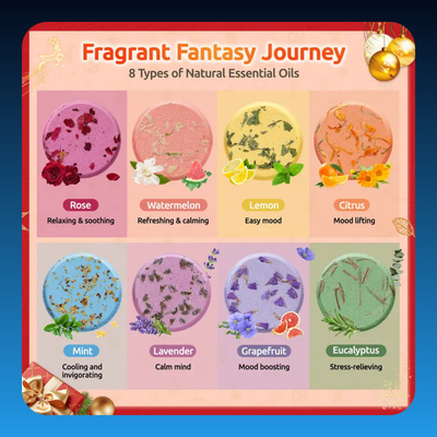 Aromatherapy Shower Bombs with Essential Oils (8 Pack)