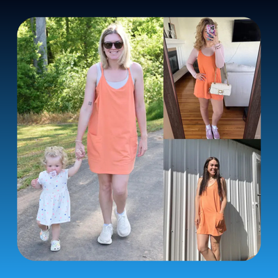 Women's Athletic Sleeveless Mini Dress with Built-in Shorts