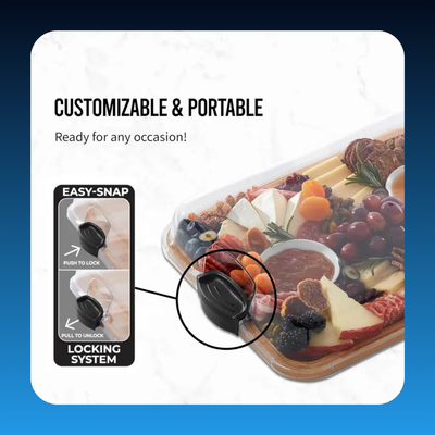 Charcuterie Board with Clear Lid (6 Compartments)