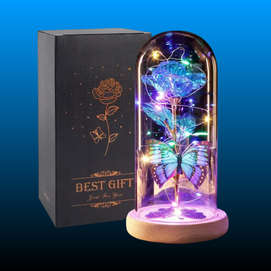 Eternal Flower Light Up Galaxy Rose in Glass Dome