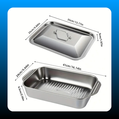 Non-Stick Stainless Steel Baking Pans with Lids