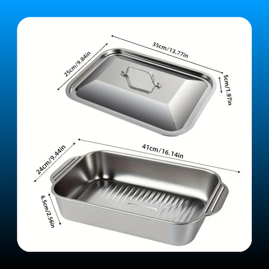 Non-Stick Stainless Steel Baking Pans with Lids