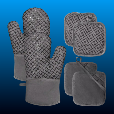 4-Pcs Modern Bakeware Oven Mitts & Pot Holders Set