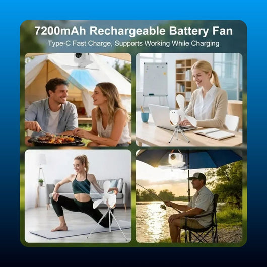 Rechargeable Hanging Tent Fan with Light
