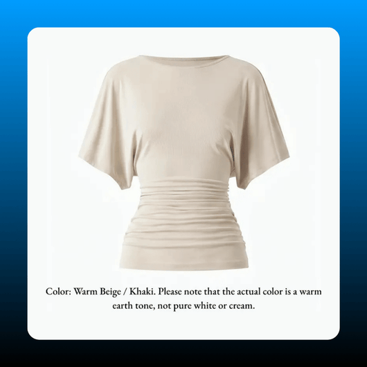 Boatneck Batwing Sleeve Ruched Top