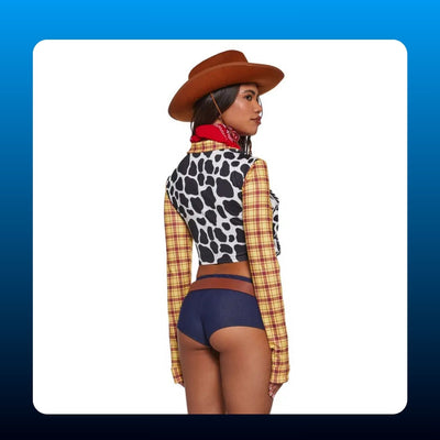 Plaid and Cow Print Cowboy Costume
