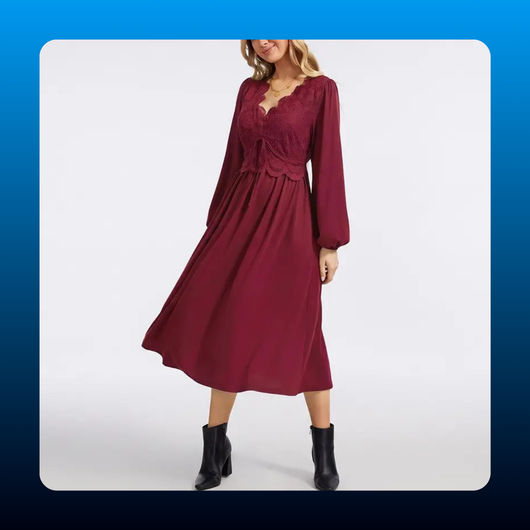 Boho Lace Midi Dress