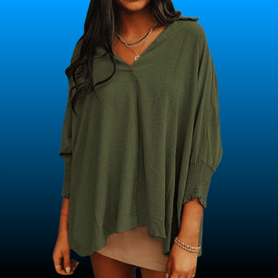 V Neck Oversized Tunic Top