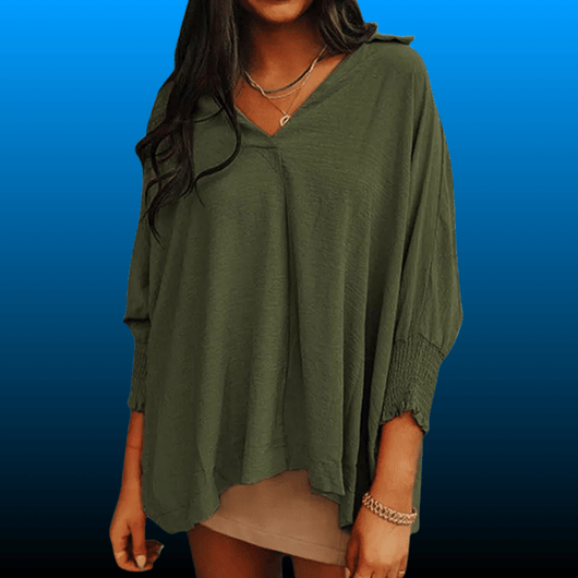 V Neck Oversized Tunic Top