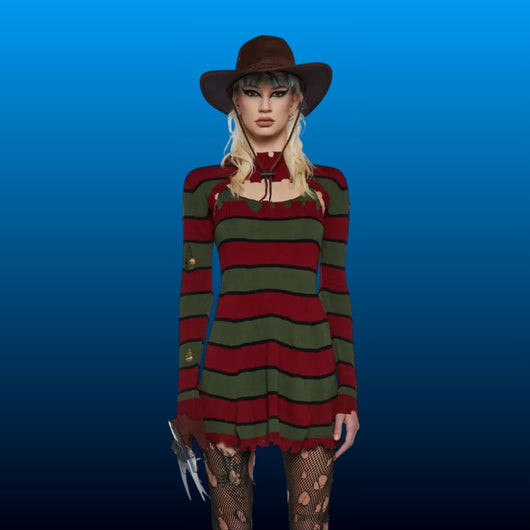 Striped Knit Horror Costume Dress