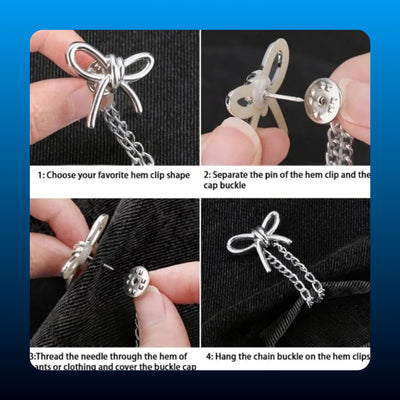 Pant Hem Clips with Chains (8 Piece)