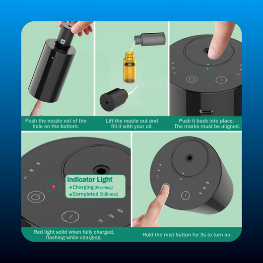 Rechargeable Waterless Essential Oil Diffuser