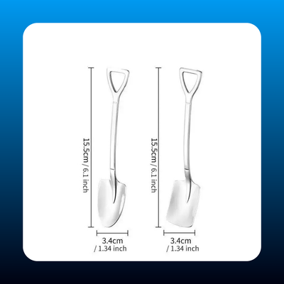4 Pack Shovel-Shaped Stainless Steel Spoon Set