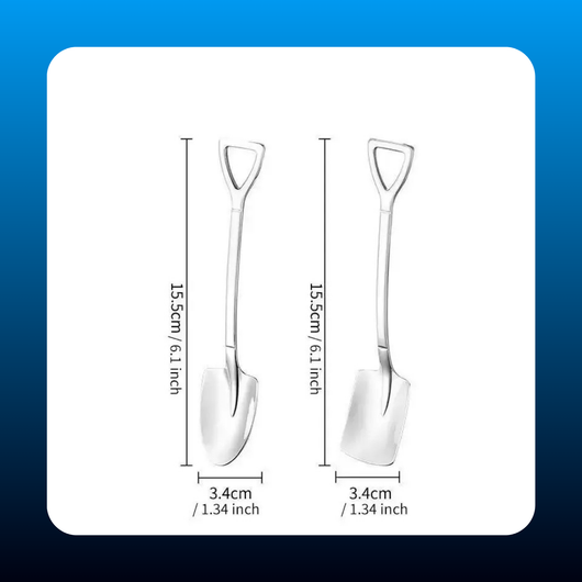 4 Pack Shovel-Shaped Stainless Steel Spoon Set