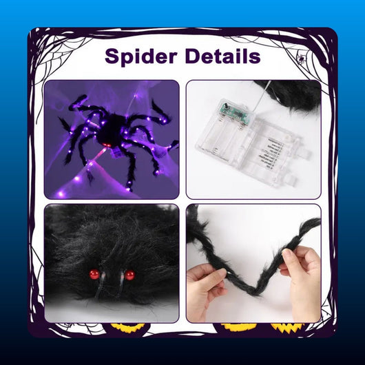 Giant Light Up Halloween Spider Web