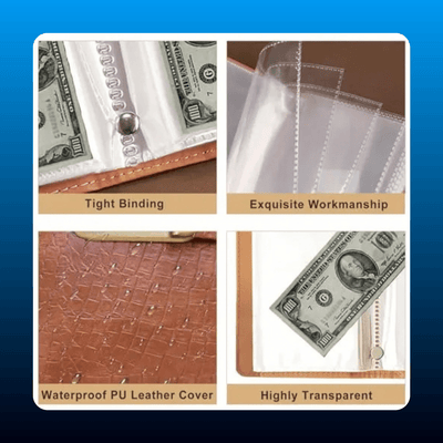 A6 PU Leather Savings Binder with Combination Lock