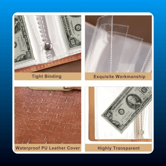 A6 PU Leather Savings Binder with Combination Lock
