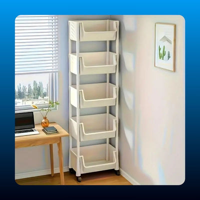 Five Tier Rolling Storage Trolley