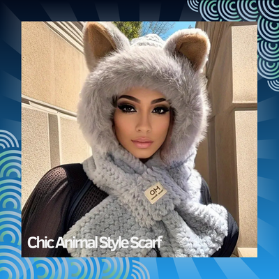 Animal Ear Hooded Scarf