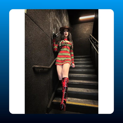 Striped Knit Horror Costume Dress