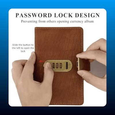 A6 PU Leather Savings Binder with Combination Lock
