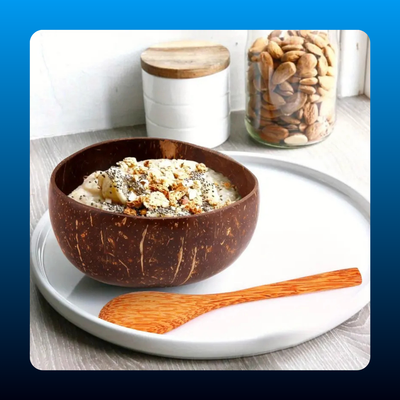 Coconut Bowls Set with Wooden Spoons (12 PCS)