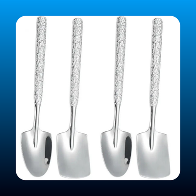 4 Pack Shovel-Shaped Stainless Steel Spoon Set