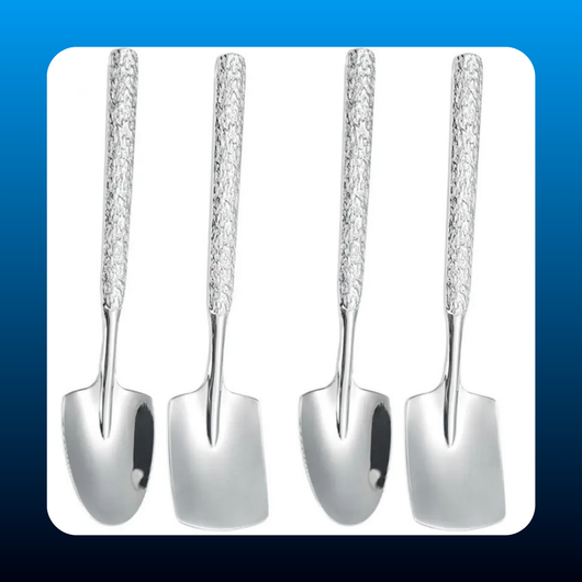 4 Pack Shovel-Shaped Stainless Steel Spoon Set