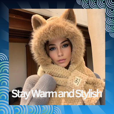 Animal Ear Hooded Scarf
