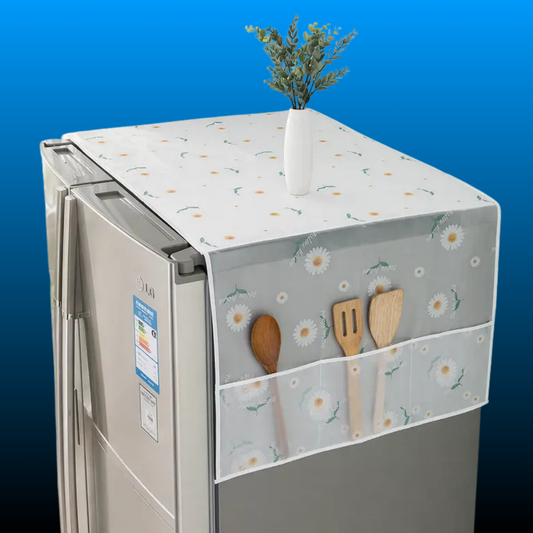 Refrigerator Dust Cover with Storage Pockets