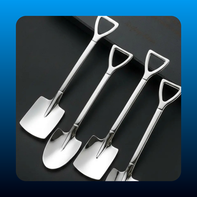 4 Pack Shovel-Shaped Stainless Steel Spoon Set