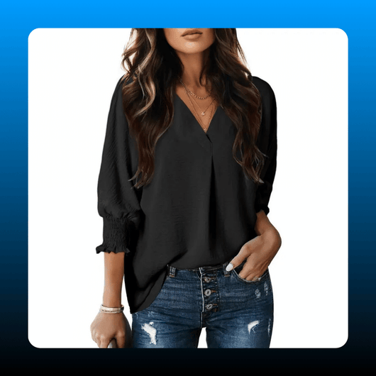 V Neck Oversized Tunic Top