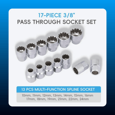 17-Piece Pass Through Socket Set