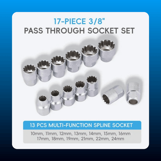 17-Piece Pass Through Socket Set